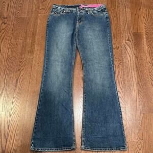 y2k women's medium wash faded mid rise boot cut jeans size 30